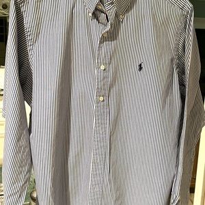 Ralph Lauren Men’s Large Blue & White Stripe dress shirt. Oh so Handsome!